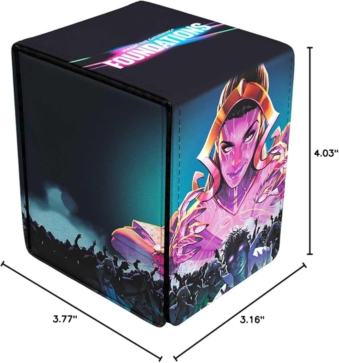 Utlra PRO - Foundations Liliana Premium Alcove Flip Deck Box for Magic: The Gathering, MTG card storage solution, deck protection tournaments, premium collector’s edition deck box