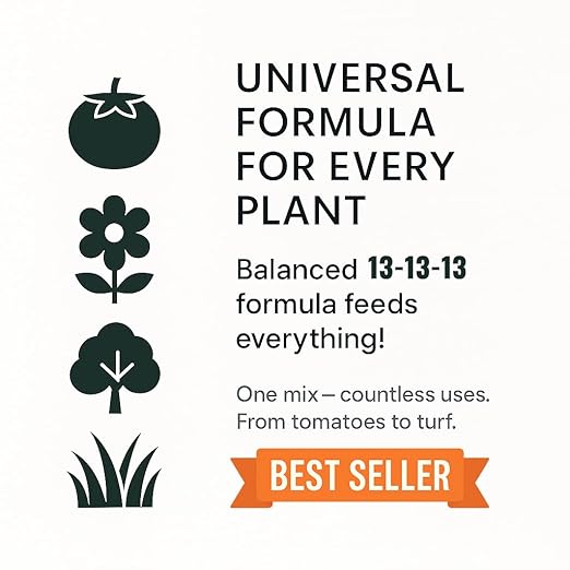 Gardenera 13-13-13 Slow Release Granular Fertilizer β All Purpose Plant Food 13 13 13 for Outdoor Grass, Vegetables, Roses, Flowers, Shrubs, Trees. Lawns, Gardens, Potted Plants (2 Quarts)