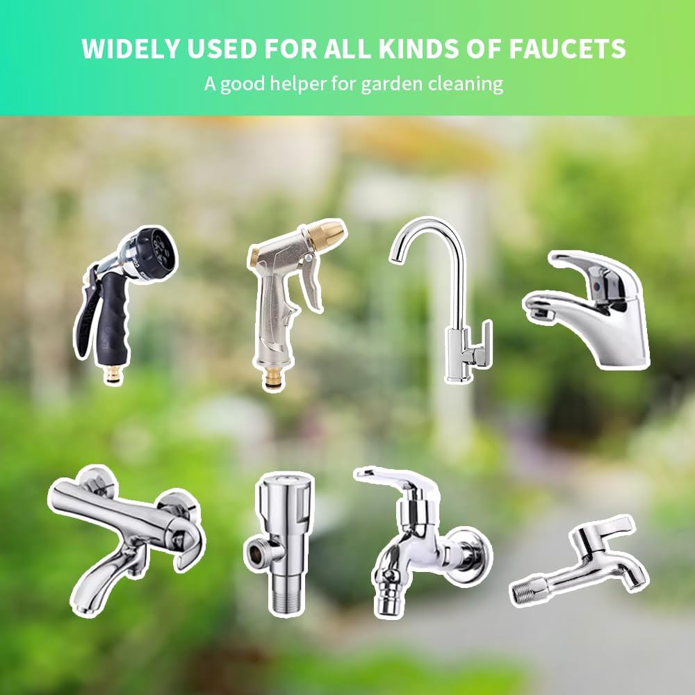 Garden Water Pipe Quick Connect, Solid Brass 3/4 Inch Thread Fitting, No-Leak Water Female Hose and Male Hose (6 Set)