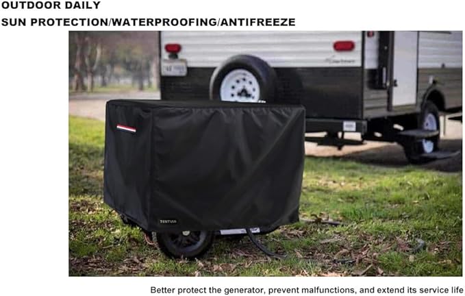 Waterproof Generator Cover,600D Heavy-Duty Oxford Fabric, Dustproof and Waterproof Protection for Generators (Red White Blue, 32''(L) x 24''(W) x 24''(H))