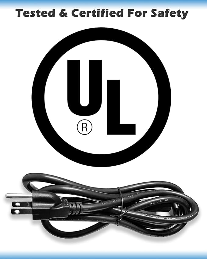 UL Listed 14AWG AC Power Cord;Heavy-Duty Power Station Charging Cable Compatible with Jackery Explorer 2000/1500/1000 Pro,Ecoflow,Bluetti etc;125V 15A Universal AC Power Cord;6.5ft Power Cable 3 Prong