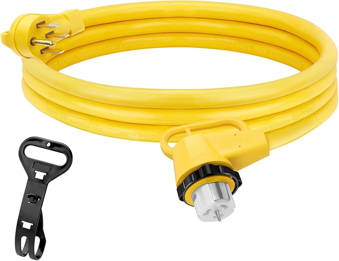 Kohree 50 Amp Generator Extension Cord, 10FT 50 Amp RV Extension Cord with Twist Lock, NEMA 14-50P/SS2-50R Heavy Duty 6/3+8/1 AWG Generator Cable 50A 4 Prong, RV Power Extension Cord Wire for RV House
