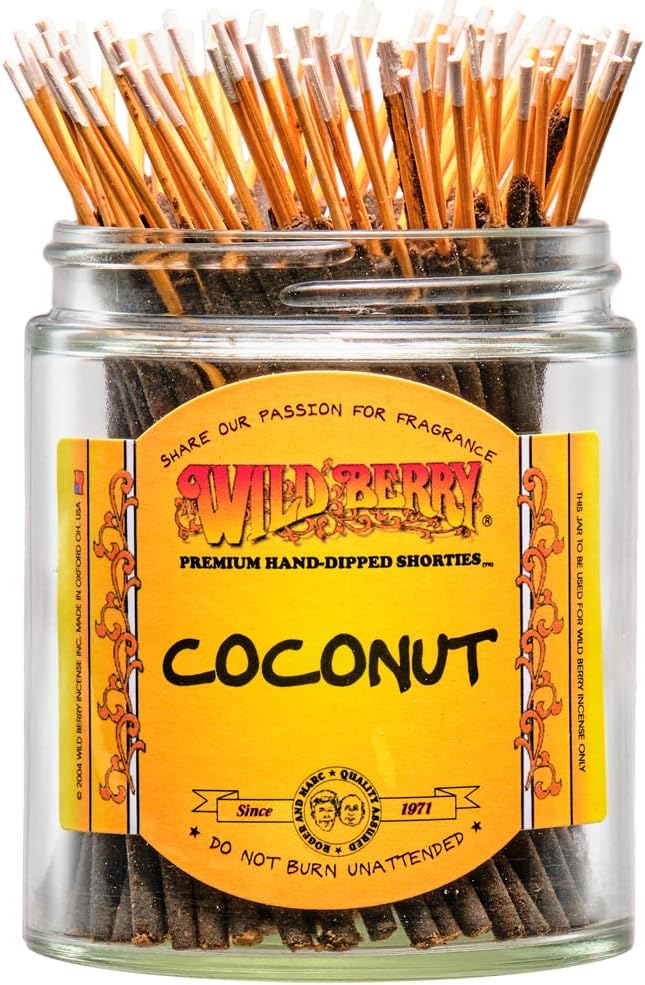 Wild Berry Shorties Incense Sticks - Hand Dipped in The USA (100 Count) - 4 inch (Coconut)