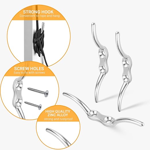 LAIWOO M20 Stainless Steel Pulley System Kit-Heavy-Duty Pulley Wheel, Pulley Block with Nylon Rope, Hooks, Eye Pad Plate, and Rope Cleat - Ideal for Lifting, DIY Projects, and Clothesline (2 Pack)