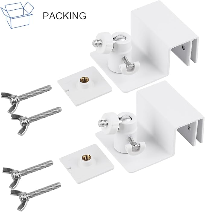 2Pack Gutter Mount for Solar Panel, No Drill Aluminum Alloy Bracket with 360° Rotation, Weatherproof and Rustproof, Easy Installation for Maximum Sunlight Exposure, White
