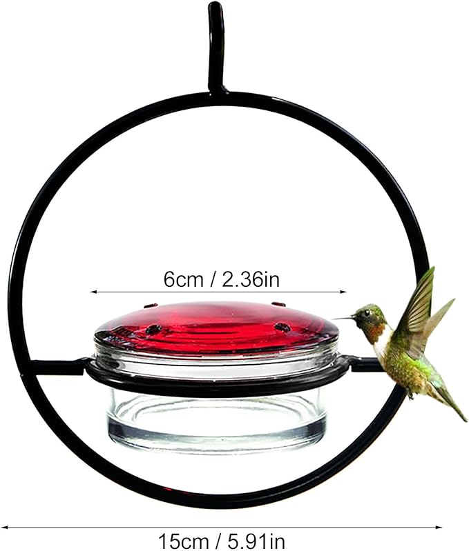 2025 New Model 3 Pack Humble Slim Hummingbird Feeder - Circular Leak-Resistant Design, Easy Clean & Fill, Outdoor Hanging Feeders for Garden, Backyard, Patio, Window (Black)