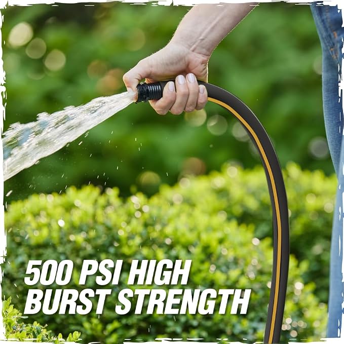 RUGGED RHINO Kneeling Pad and Garden Hose Bundle, Kneeling Pad is 17.5x11 Inch, in Gray Color, Garden Hose is 25 Feet Long, in Black Color, 2 Item Outdoor Bundle