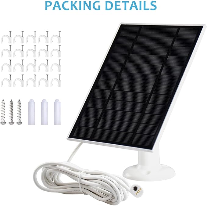 Solar Panel Charger for Google Nest Cam Outdoor or Indoor, Battery-2nd Generation,3.8W Solar Power,6.6Ft Charging Cable-1PACK