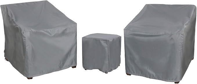 Patio Furniture Covers,Outdoor Furniture Cover Waterproof,Patio Furniture Set Covers for 3 Piece Outdoor Bistro,Patio Sofa Covers Set for 2 Chairs and Coffee Table,Grey