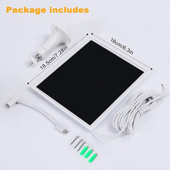 Solar Panel Charger for Ring Camera, Compatible with Ri ng Stick Up Cam Battery, Ring Spotlight Plus/Pro Battery,Waterproof, 5V 6W Fast Charging (3Pack White)