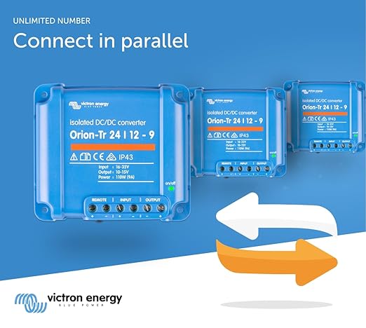 Victron Energy Orion-Tr DC to DC Converter - 24/12-Volt 9 amp 110-Watt - IP43 Protected - for Dual Battery Systems - Isolated