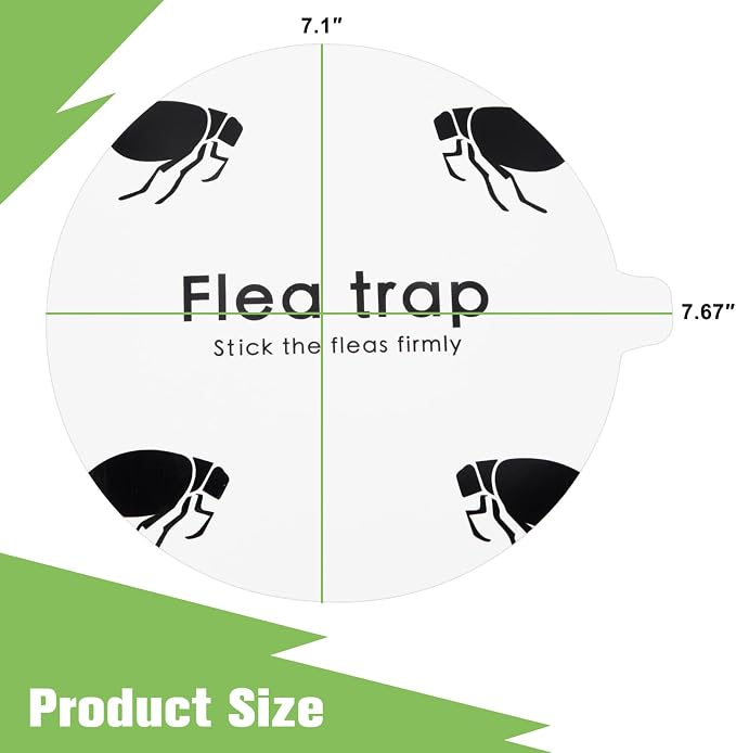 Flea Trap for Inside Your Home - Flea Trap Refill Discs,7.1 Inch Natural Sticky Glue Boards 14 Packs,Non-Toxic Refill Glue Pad Replacement Mat (Light White)