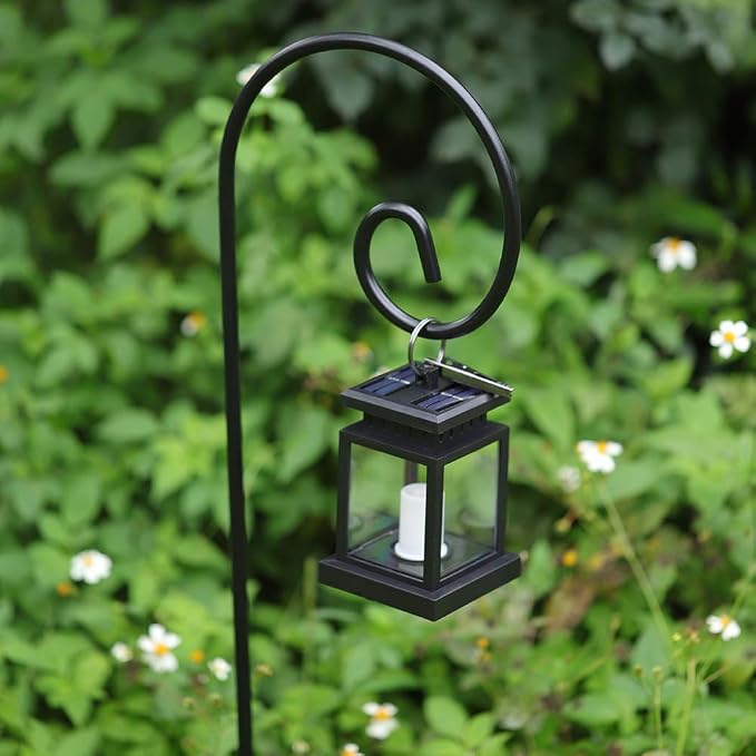 BEAU JARDIN 10 Pack Shepherd Hook One Piece Structure No Assembly Required 48 Inch Heavy Duty Solid Metal Shepards for Garden Outdoor Plants Lantern Mason Jar Wind Chimes Wedding Small