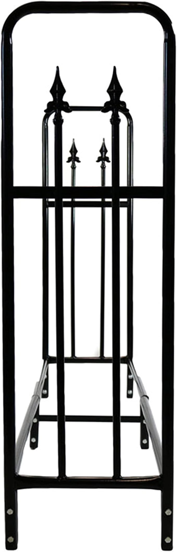 Sunnydaze Indoor/Outdoor 6-Foot Decorative Firewood Log Rack - Powder-Coated Steel Wood - Black