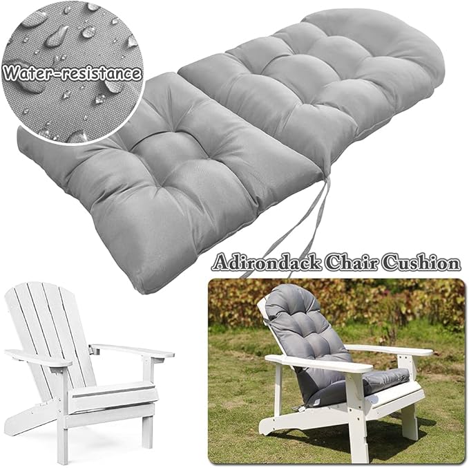 Enipate Weather Resistant Cushions for Adirondack Chair High Back Rocking Chair Cushion Indoor Outdoor Patio Tufted Lounge Cushion Seat Pads