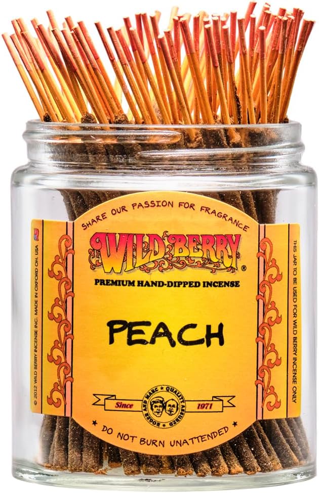 Wild Berry Shorties Incense Sticks - Hand Dipped in The USA (100 Count) - 4 inch (Peach)