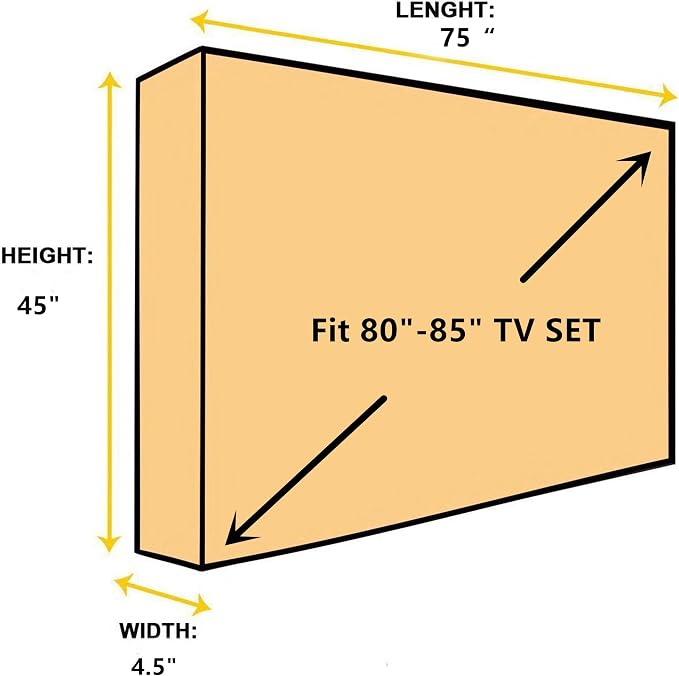 Outdoor 80"-85" TV Set Cover,Scratch Resistant Liner Protect LED Screen Best-Compatible with Standard Mounts and Stands (American Flag)