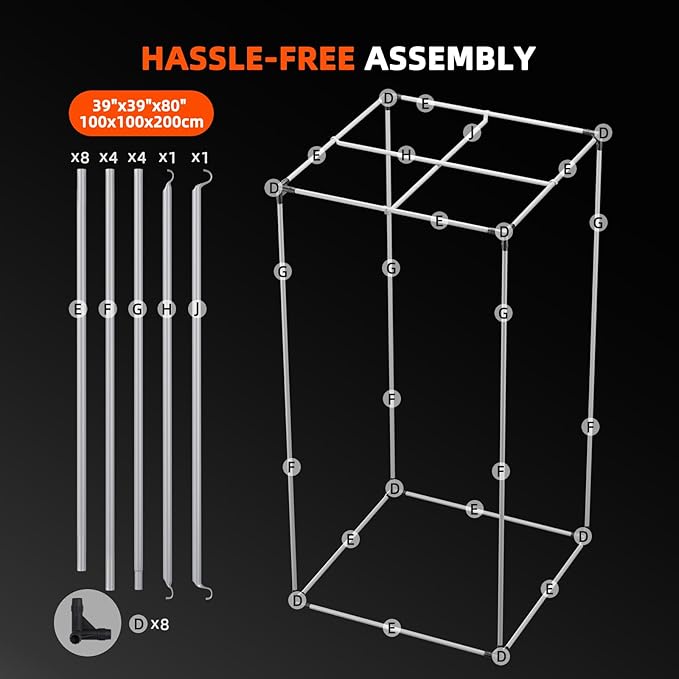 Spider Farmer 3.3x3.3 Grow Tent 2026 New, 39"x39"x80", with Controller Landyard, Enlarged View Window, 1680D Thicken Mylar Canvas for Indoor Hydroponic Growing for SE3000, G3000