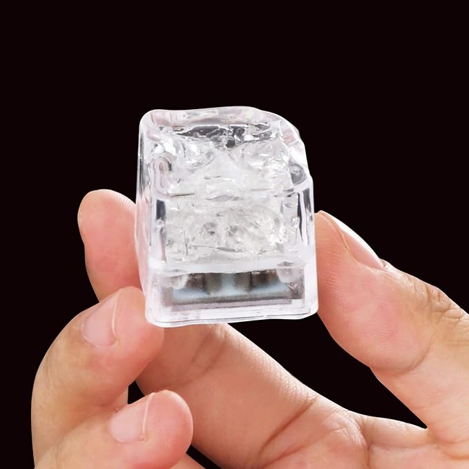 48 Pack Light Up Ice Cubes for Drinks, Multi Color Led Ice Cubes with Changing Lights, IP67 Waterproof Reusable Glowing Flashing Ice Cube for Club Bar Party Wedding Decor