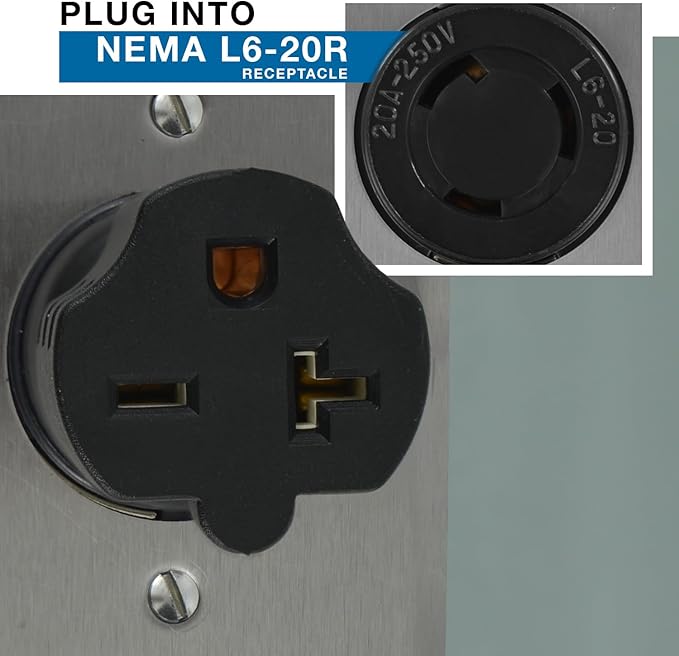 Conntek 30125 L6-20P to 6-15/20R Plug Adapter, 20 Amps 250 Volt , Black