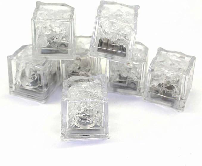 Waterproof Led Ice Cube,12 Pack Multi Color Flashing Glow in The Dark LED Light Up Ice Cube for Bar Club Drinking Party Wine Wedding Decoration