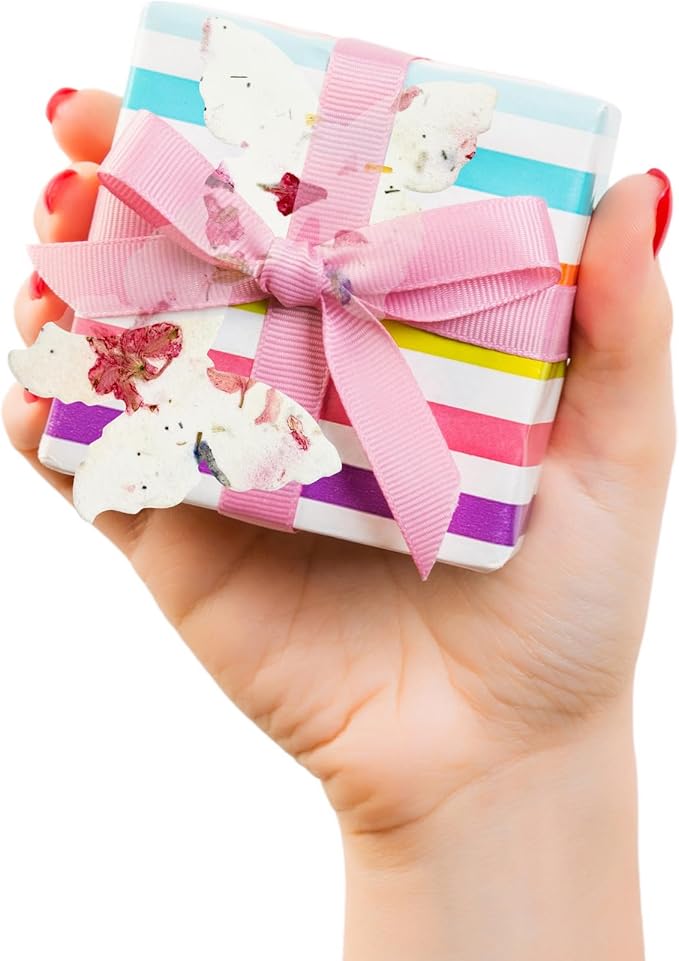 50pcs Large Pink Butterfly Seed Paper – Writable & Plantable Wildflower, Mom's Gift for Mother’s Day, Use for Wedding, Baby Shower, Party Favors & Easter Decorations