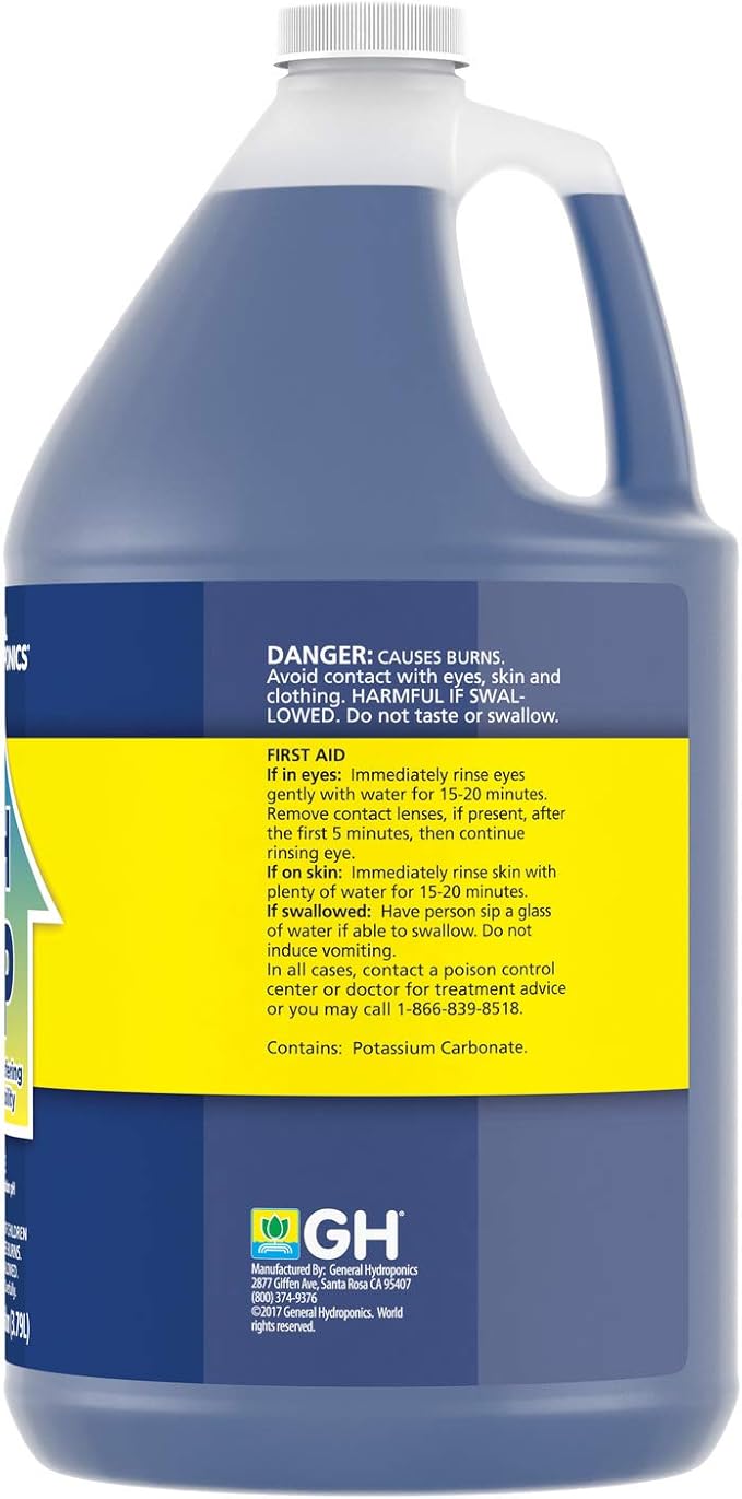 General Hydroponics HGC722095 pH Up Liquid Premium Buffering for Stability, 1 Gallon, Blue