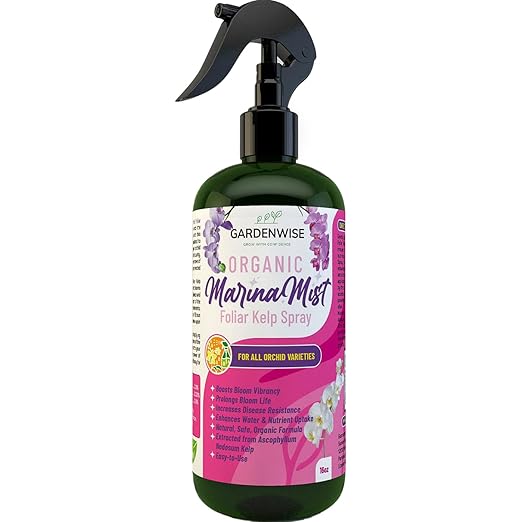 Gardenwise Marina Mist Orchid Fertilizer for Blooming - Orchid Plant Food Mist - Liquid Seaweed Extract for Plants - Orchid Care - Abono para Orquideas (16 oz)