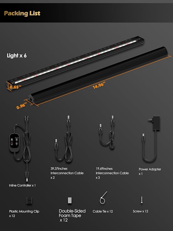 T5 Smart Grow Light for Indoor Plants,3500K Full Spectrum LED Plant Light Strips with 3/9/12H Auto Timer,Stepless Dimming,Modular Design,Plug and Play (Black, 2 Pack)