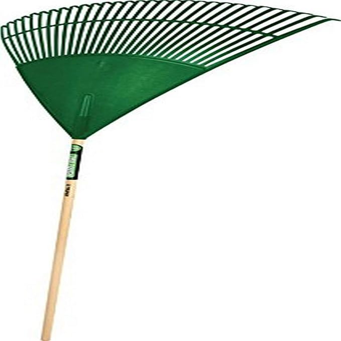 Truper 30476 Tru Tough Plastic Leaf Rake, 30-Inch Head, Wood Handle, 48-Inch