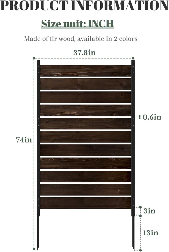 Privacy Fence Screen Outdoor Freestanding Privacy Fence Panel Decorative Patio Privacy Screen Air Conditioner Fence Outdoor Privacy Panels for Deck Porch Balcony (Wood, Brown)