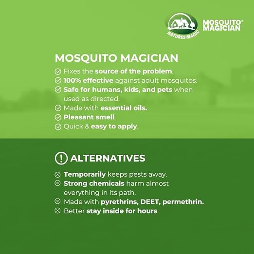 Mosquito Magician Ready-to-Use Mosquito Yard Spray 1 Gal (original scent) – Kills Mosquitoes, Fleas & Fire Ants, Repels & Prevents Ticks – Essential Oil Formula for Sprayers, Foggers & Misting Systems