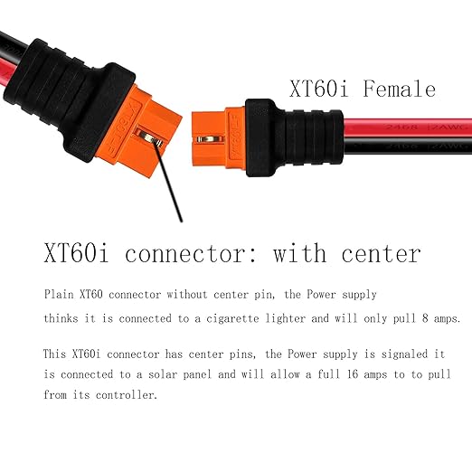 XT60i to O Ring Terminal Cable,More Than 8A,10AWG Extension Cable XT60i Female to O Ring Connector XT60i-f Compatible with Lipo Batterie (1.5M/5FT)