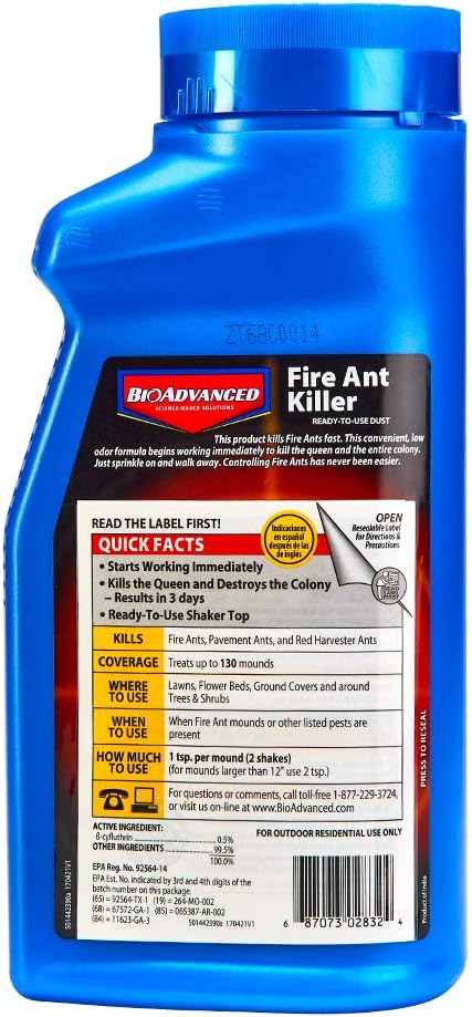 BioAdvanced Ant Killer Outdoor, Dust, 1 lb, 130 Mounds, Ant Powder Killer Outdoor (Pack of 2)