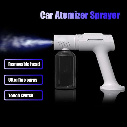 Car Atomizer Sprayer Rechargeable Cordless Handheld Disinfection Mist Sanitizer Cleaning Fogger Machine for Car, Home, Office