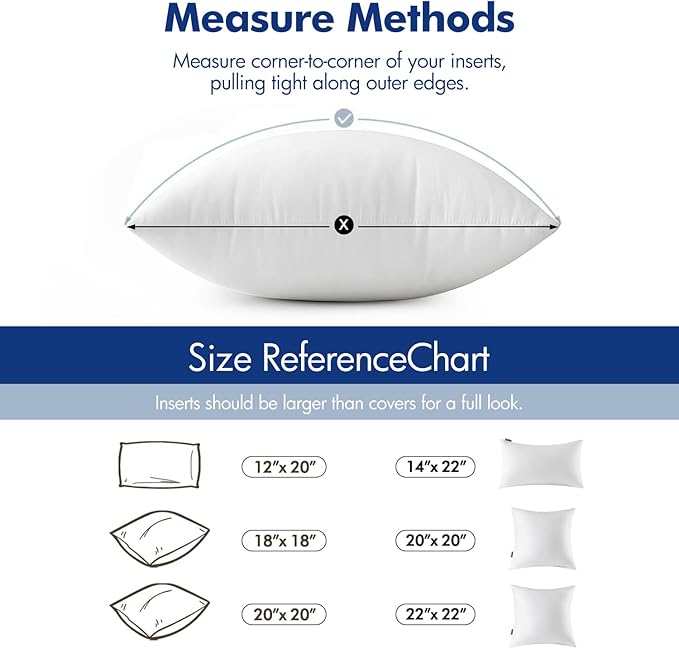MIULEE 16x24 Pillow Insert Throw Pillow Insert, Outdoor Pillows Water-Resistant Premium Outdoor Pillow Stuffer Sham Rectangle for Couch Sofa Patio Furniture Cushion Porch Swing