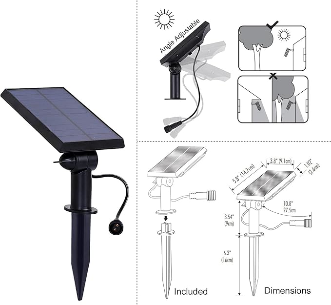 Brightech Replacement Solar Panel Ambience Pro - Compatible ONLY with Brightech 1W Solar-Powered Outdoor String Lights - Commercial Grade - 1 Solar Panel