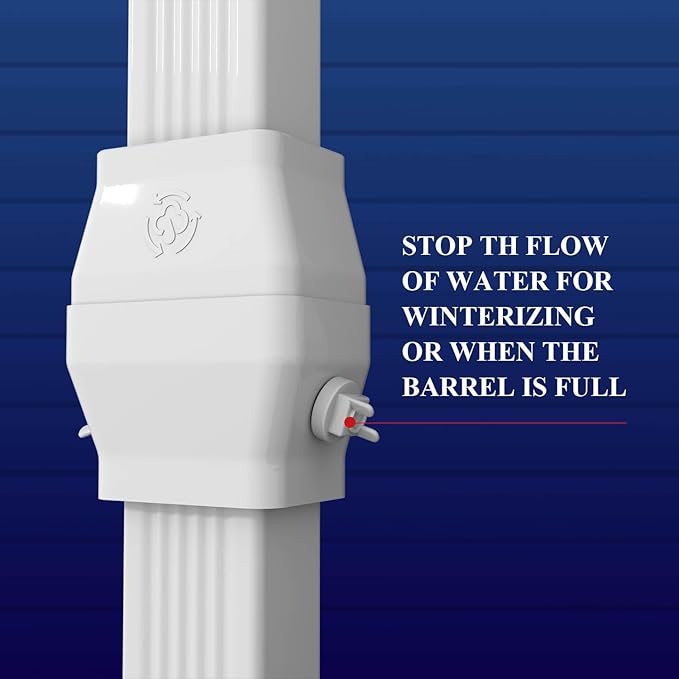 Rain Barrel Diverter Kit for 2"x3" or 3"x4" Gutter Downspouts, Rainwater Collection System with Filter and Brass Spigot – Rain Catcher Kit, Hose Not Included