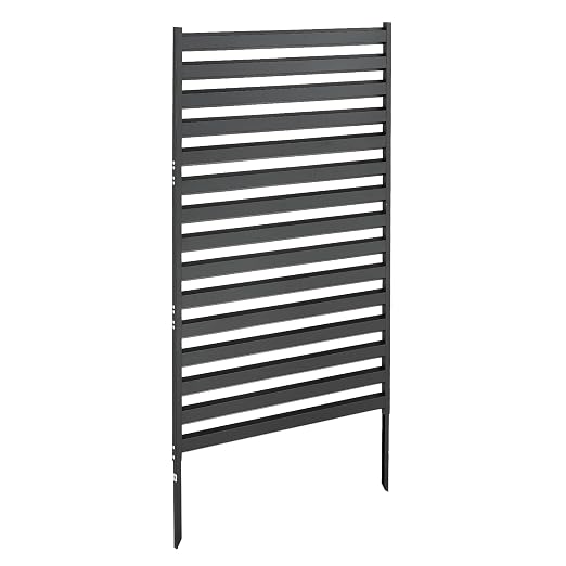 VEVOR Metal Privacy Screen, 38" W x 60" H Freestanding Modern Privacy Fence, Garden Divider Panel with Extended Ground Stakes & Panel Height Adjustable, Freestanding Outdoor Divider for Garden, Indoor