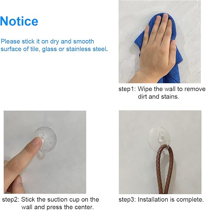 200 Pieces Large Suction Cups with Hooks 2 inch Clear Plastic Sucker Hooks for Glass Window Wall Festivals Parties Theme Carnival Decoration Door Bathroom Kitchen