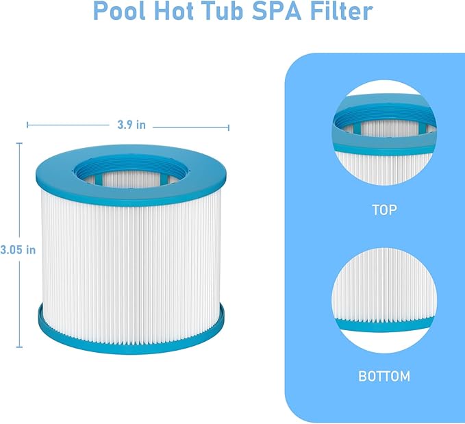 Hot Tub Filter Replacement Cartridges Compatible with All RELXTIME Hot Tub, ALEKO Hot Tub, Wejoy Hot Tub Aquaspa, Spa Filters for Hot Tub Screw On, Pack of 10