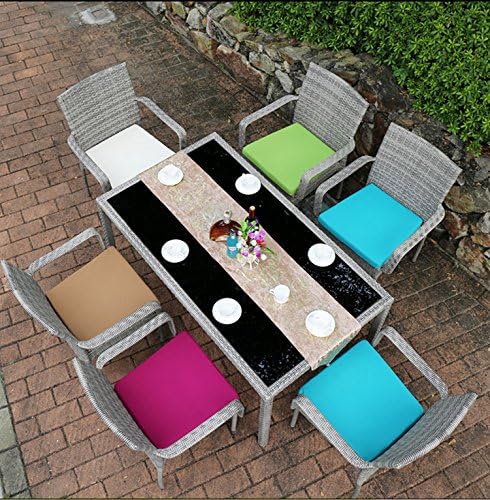 Sigmat Outdoor Seat Cushion Cover Water Repellent Square Chair Cushion Cover-Only Cover Black 18"x18"x2"(2 Covers)