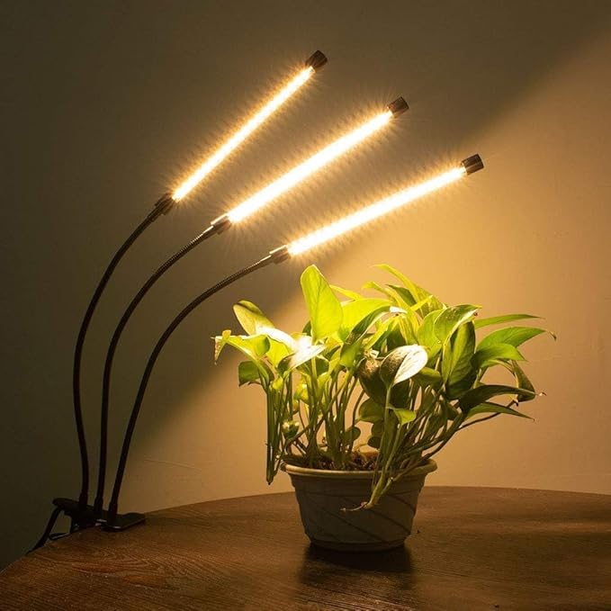 bseah Grow Light for Indoor Plants, Full Spectrum Plant Grow Lamp with 3/9/12H Timer, ON & Off, Clip-On Desk for Seed Starting 2 Pack