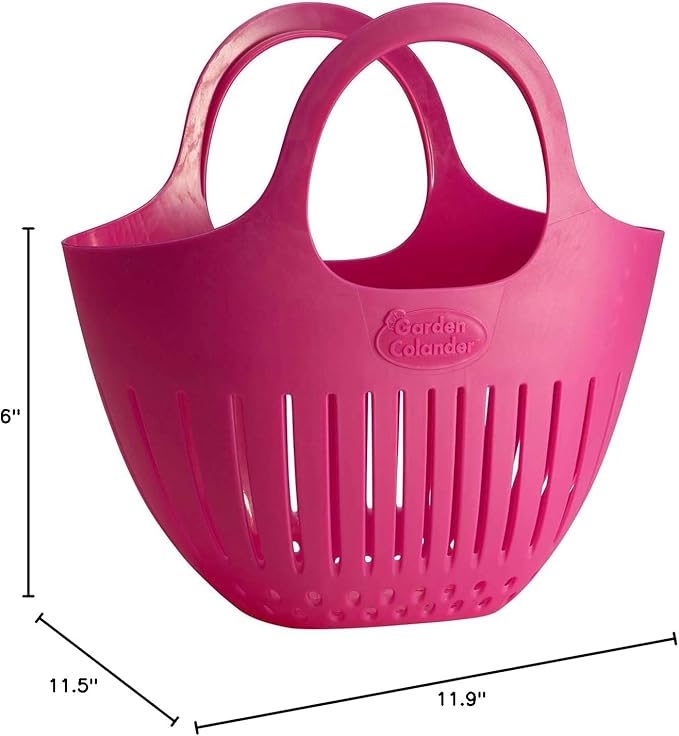 Hutzler Mini Garden Colander Garden Basket, Small, Pink