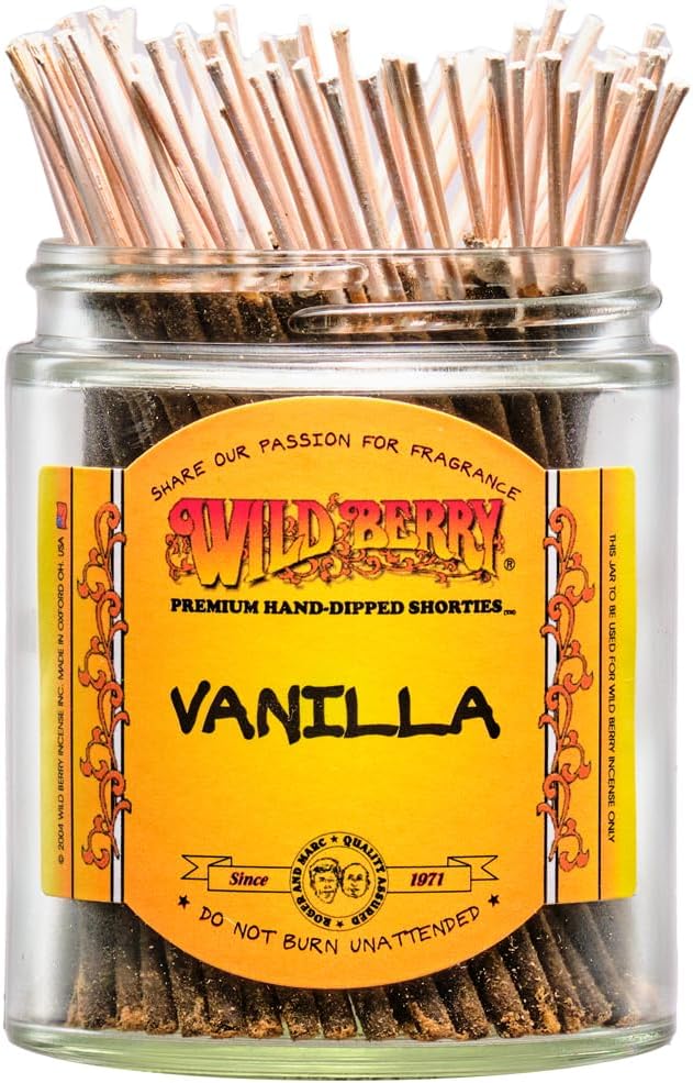 Wild Berry Shorties Incense Sticks - Hand Dipped in The USA (100 Count) - 4 inch (Vanilla)