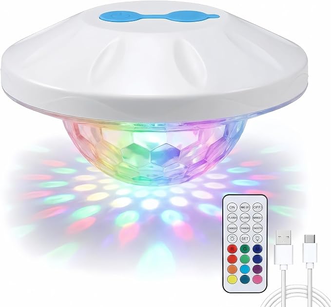 Godferyxin Floating Pool Lights for Night Party, 2 Pack 4000mAh– Color-Changing LED Pool Floats, Waterproof Lanterns for Swimming Pool, Pond, or Backyard Decoration