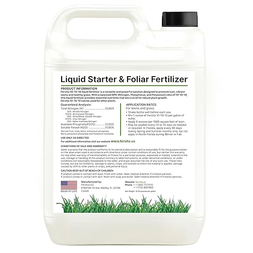 Liquid 10-10-10 Fertilizer for Lawn, Plants, Vegetables, Flowers - All Purpose Plant Food Outdoor & Indoor Plant Food - Balanced NPK Lawn Fertilizer with Nitrogen Potassium Phosphorus (5gal)