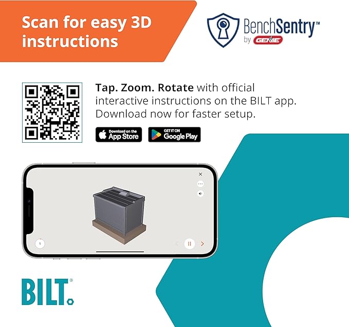BenchSentry by Genie Package Delivery Box for Outside - Protects Packages from Theft and Weather Damage - Tan