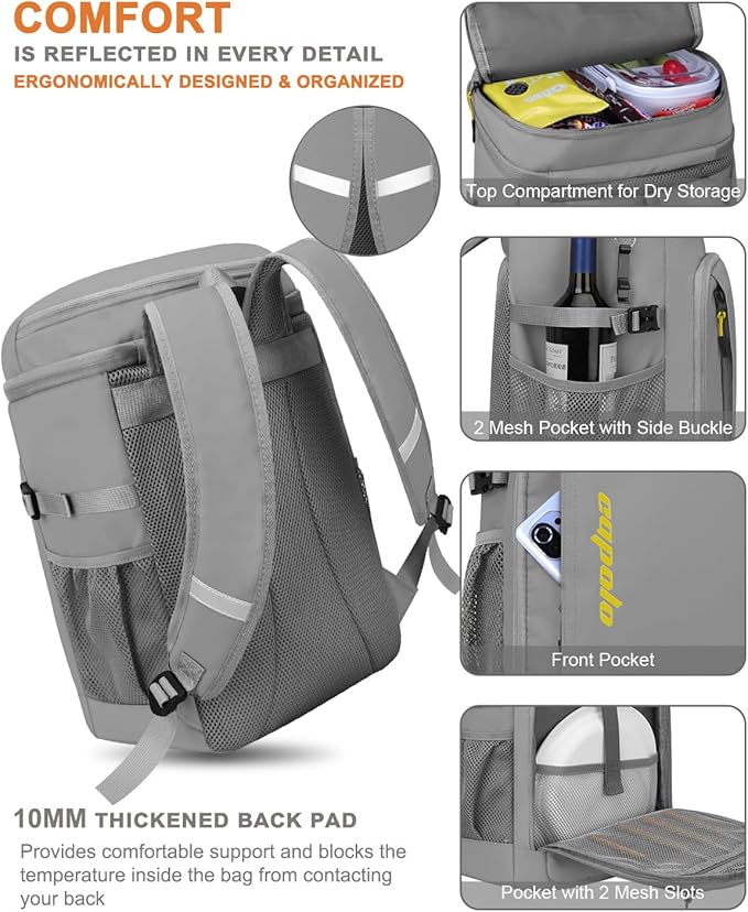 Capolo Cooler Backpack Insulated Waterproof for Women Men,36/45 Cans Lunch Backpack Coolers Leak Proof Soft Cooler Bag Ice Chest for Camping Beach