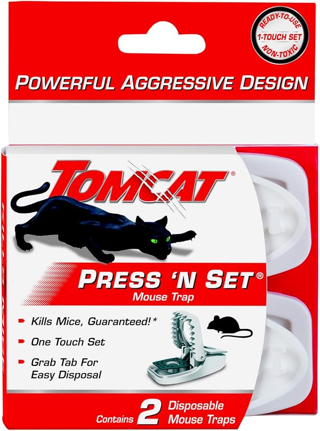 Tomcat Press 'N Set Mouse Trap, 2 Traps/Pack (7-Pack)